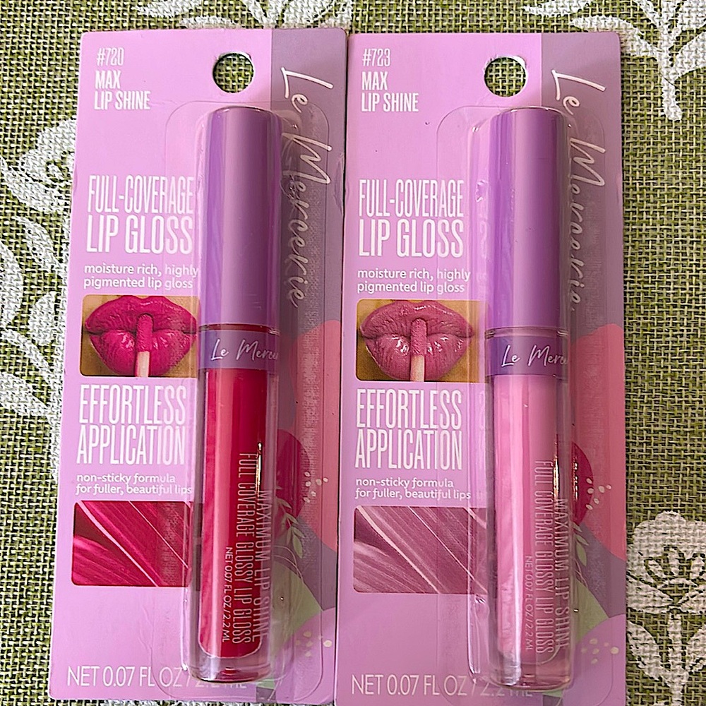 (2) Le Mercerie Full Coverage Lip Gloss. #720 & #723 NIP